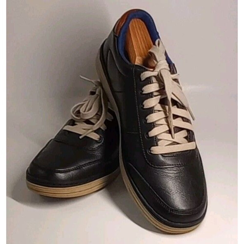 Skechers Heston Avano Black Oiled Leather Men's Sneaker Oxford 65876 BLK Size 10